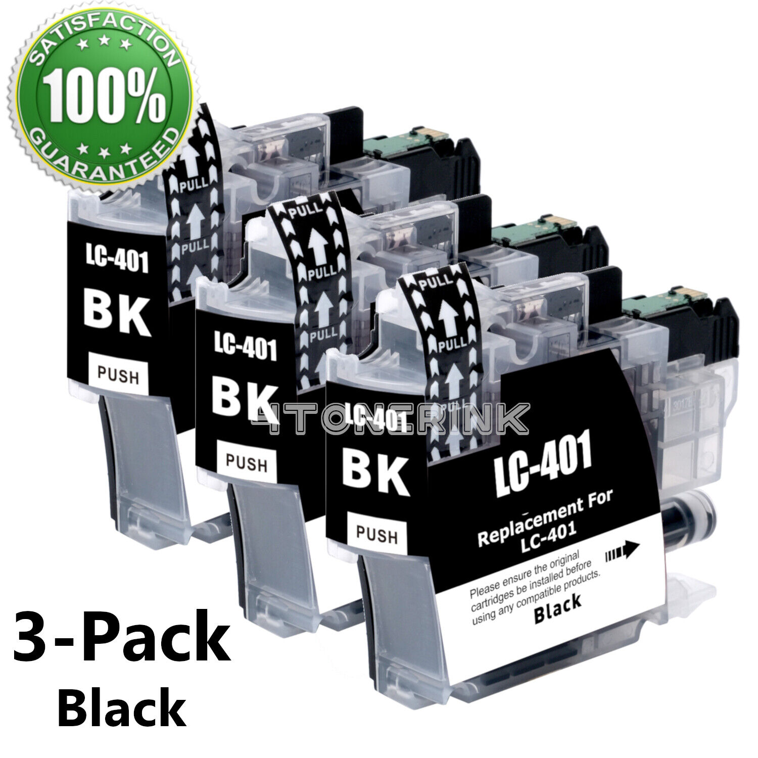 3PK LC401 Black Ink Cartridges for Brother MFC-J1010DW MFC-J1012DW MFC-J1170DW