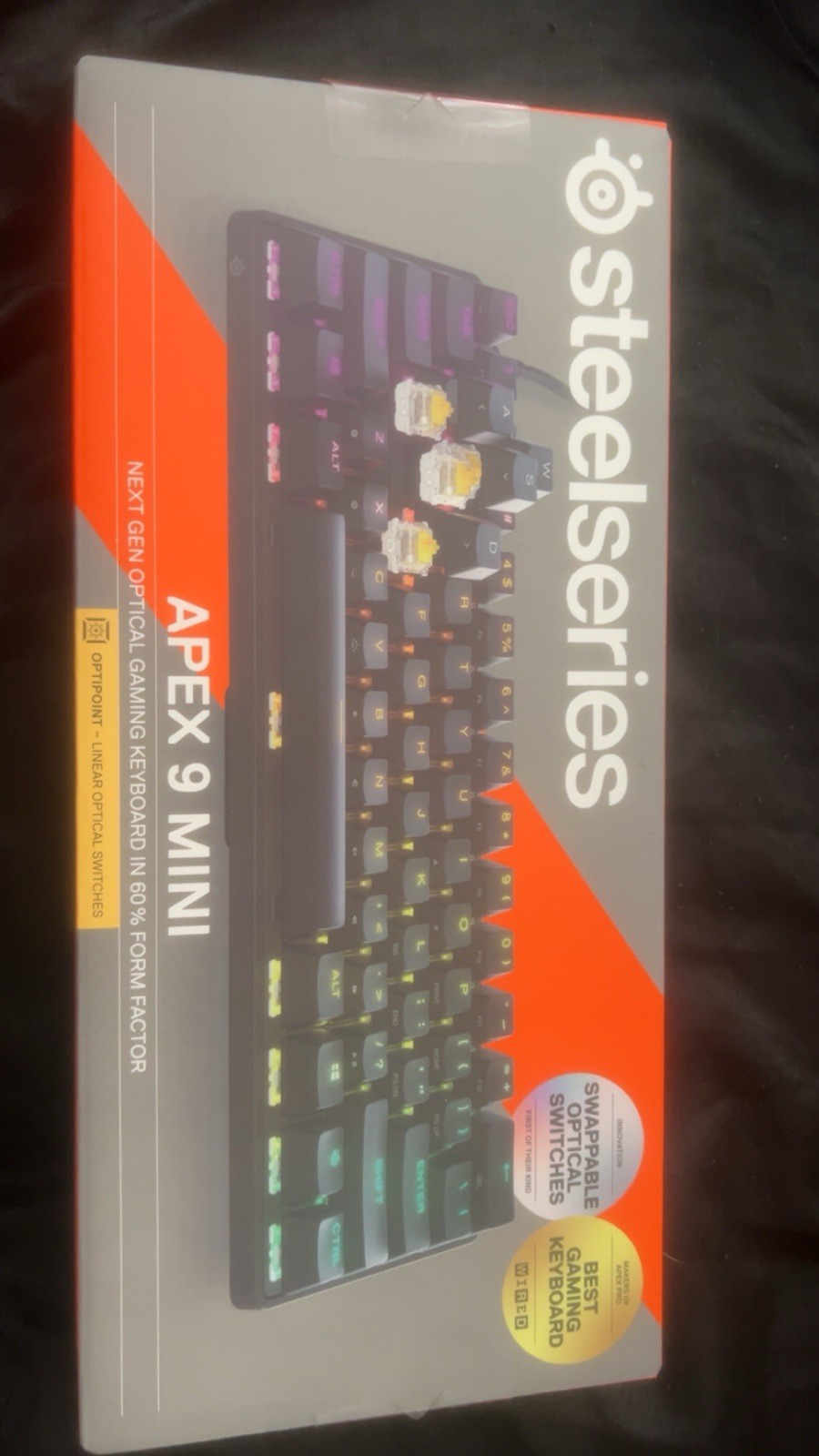 SteelSeries Apex 9 Mini Swappable Optical Wired RGB Keyboard QWERTY Black