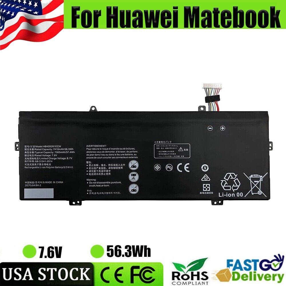 Battery HB4593R1ECW For Huawei Matebook X Pro i7 R5 R7 Mach-W29 MACH-W19 VLT-W60