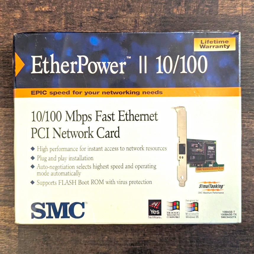 SMC EtherPower II 10/100 PCI RJ-45 Fast Ethernet 100 Mbps Network Card SMC9432TX