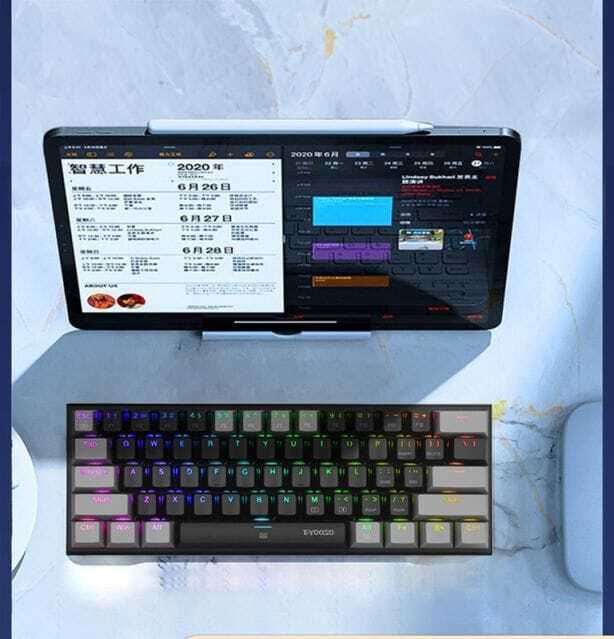 61 Keys Mini Keyboard 60% Mechanical PBT RGB  Keycaps Portable Wired Gaming