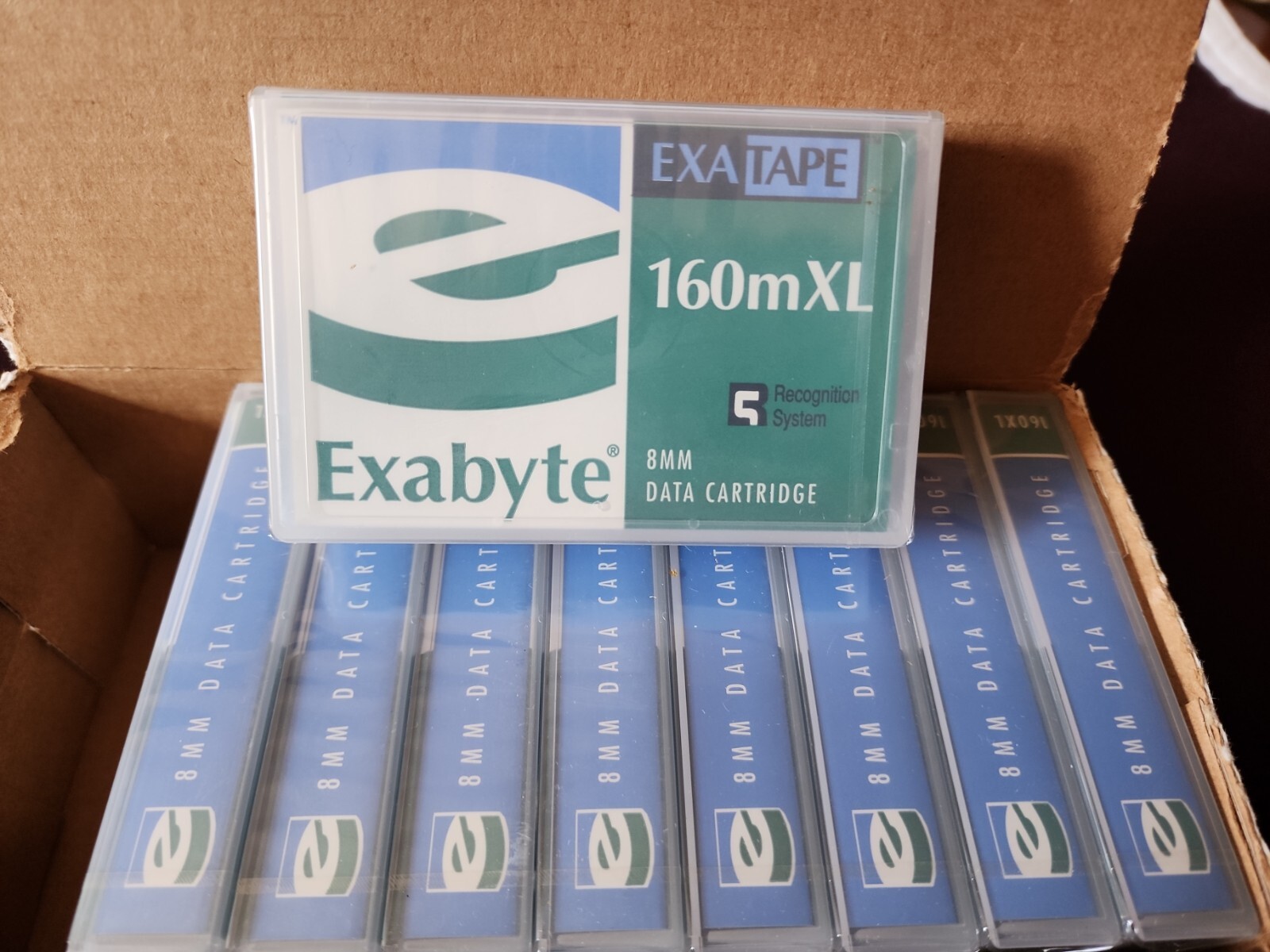 Sealed Pack Of 9 Exabyte 160mXL Exatape Data Cartridges - 8mm Tape Drive - New