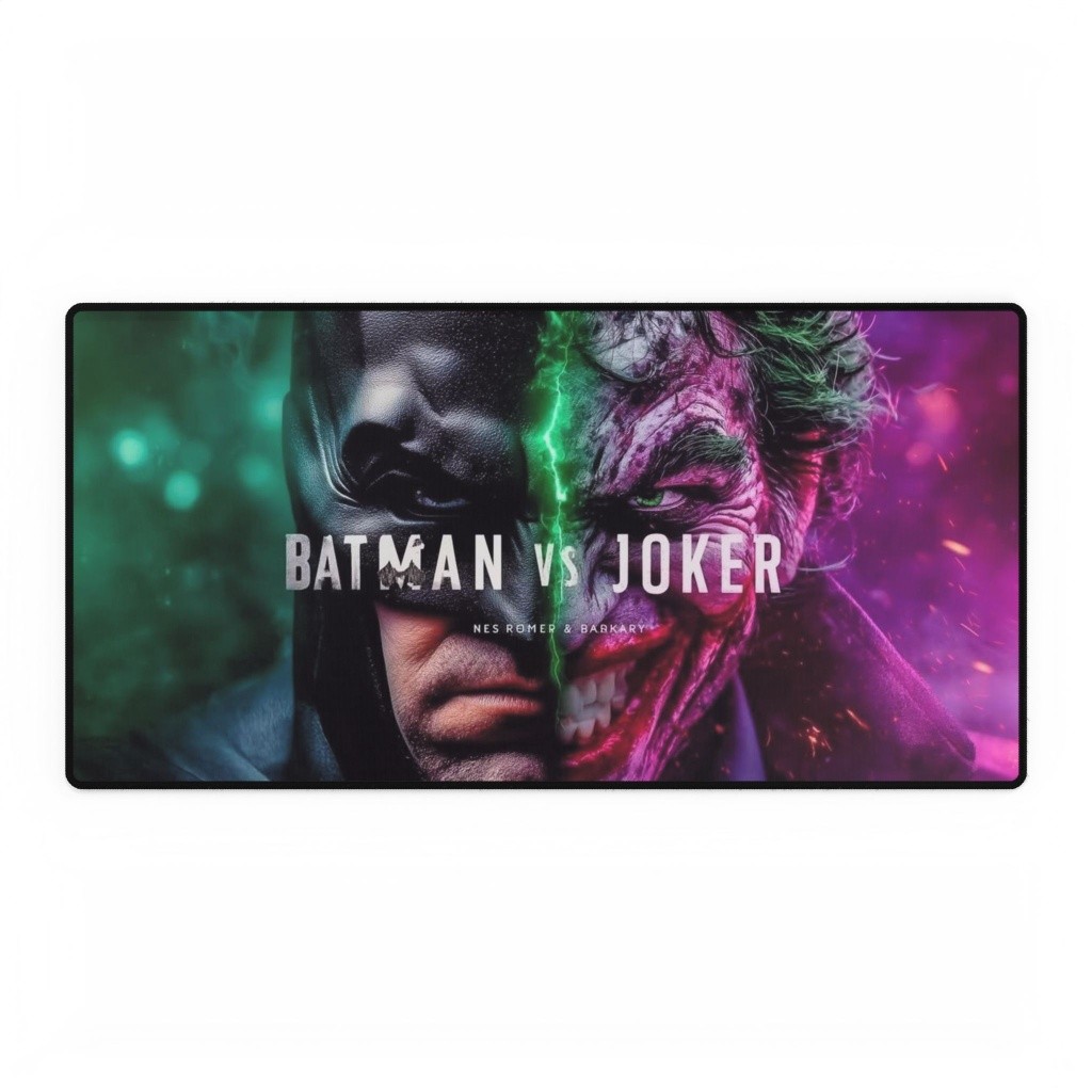 Batman Vs Joker Split Face Portrait Mouse Pad Desk Mats DC Comics