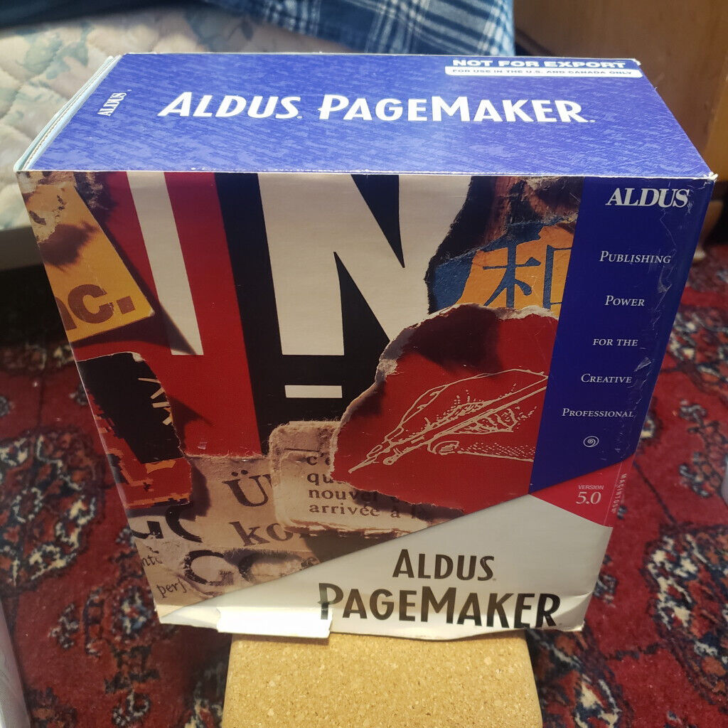 Aldus Adobe Pagemaker 5.0 for Macintosh - 1993 software big box complete