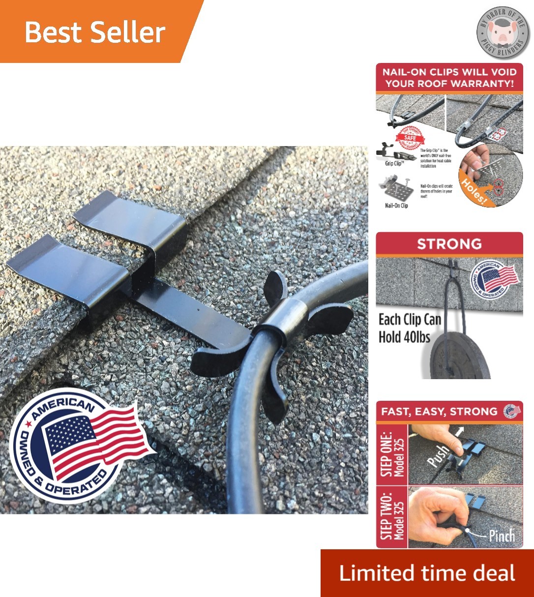 Durable .325 Roof Clips – 25 Pack for Secure Heat Cable Installation and Safety