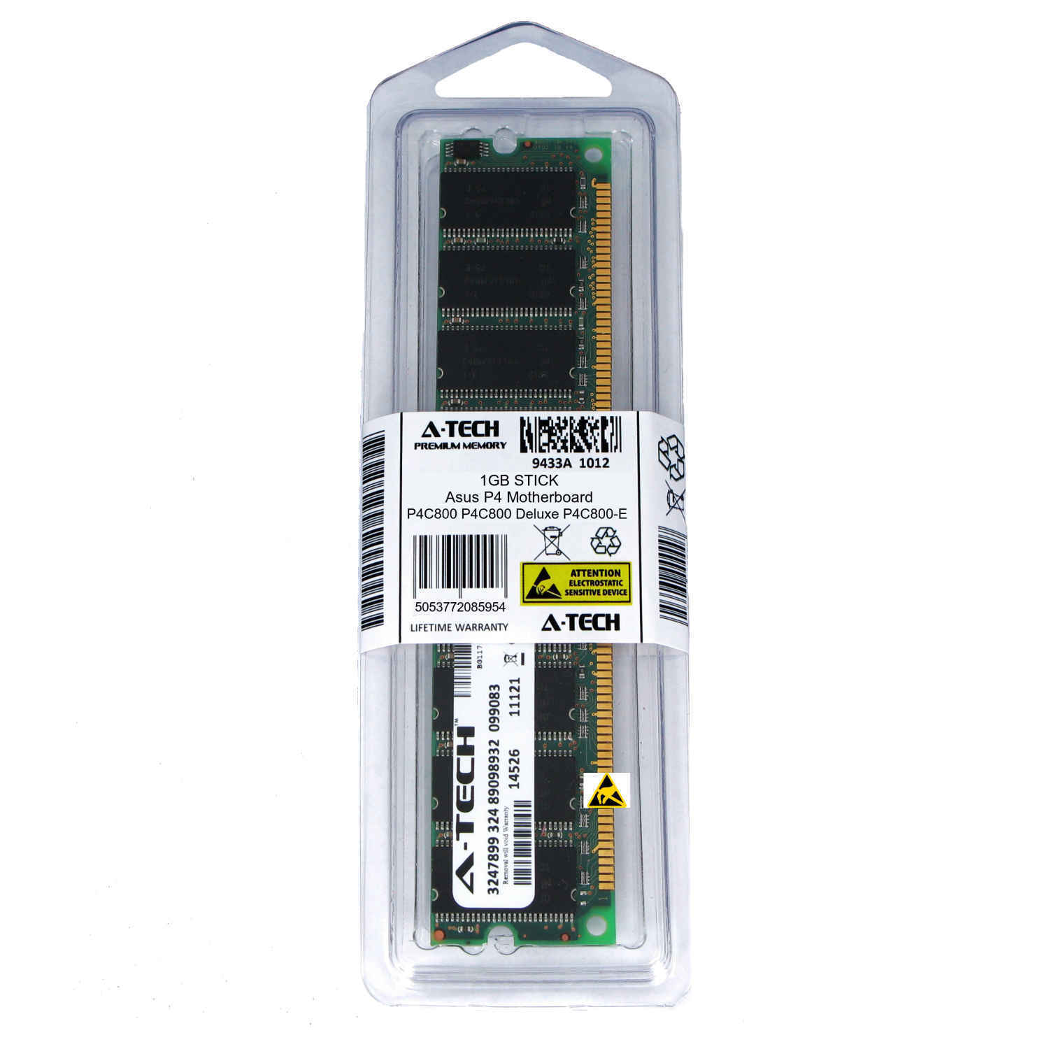 1GB DIMM Asus P4C800 P4C800 Deluxe P4C800-E P4G800-V P4G8X PC3200 Ram Memory