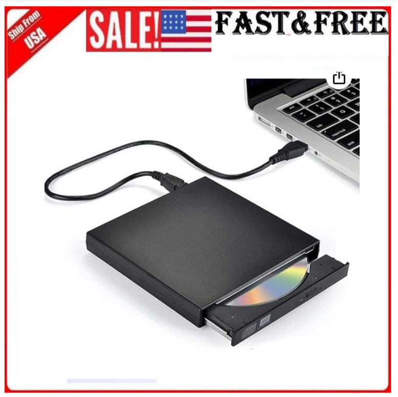 Combo de Quemador de disco Lector De DVD CD RW USB Externo Para Laptop PC
