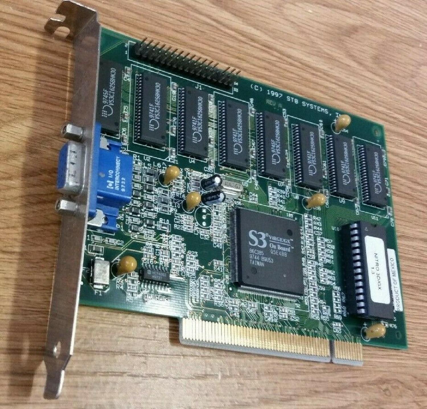 1X0-0489-005 STB SYSTEMS INC PARADISE VGA PCI NITRO 3D/GX S3 VIRGE/GX 86C385 VI