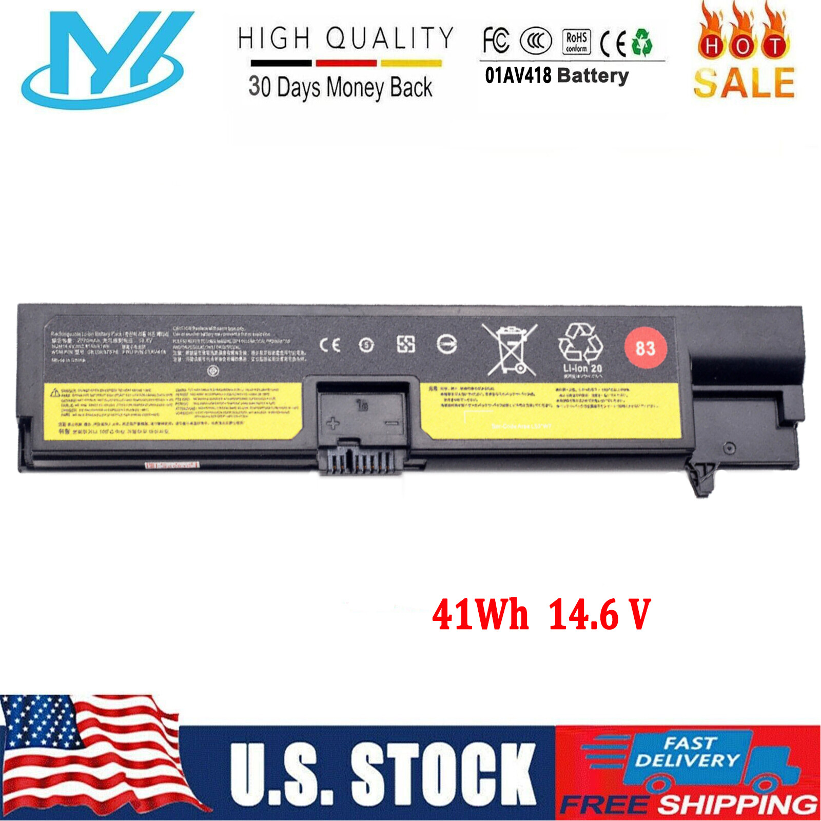 01AV418 01AV416 01AV417 Battery For Lenovo-ThinkPad E570 E570C E575 Series 82 83