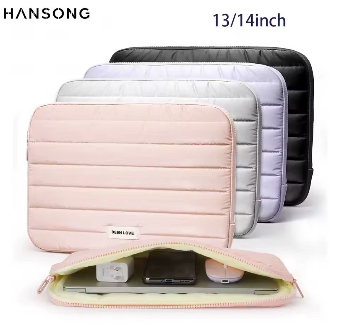 13/14 Inch Puffy Laptop Sleeve Cover Bag For MacBook Air iPad Pro Tablet