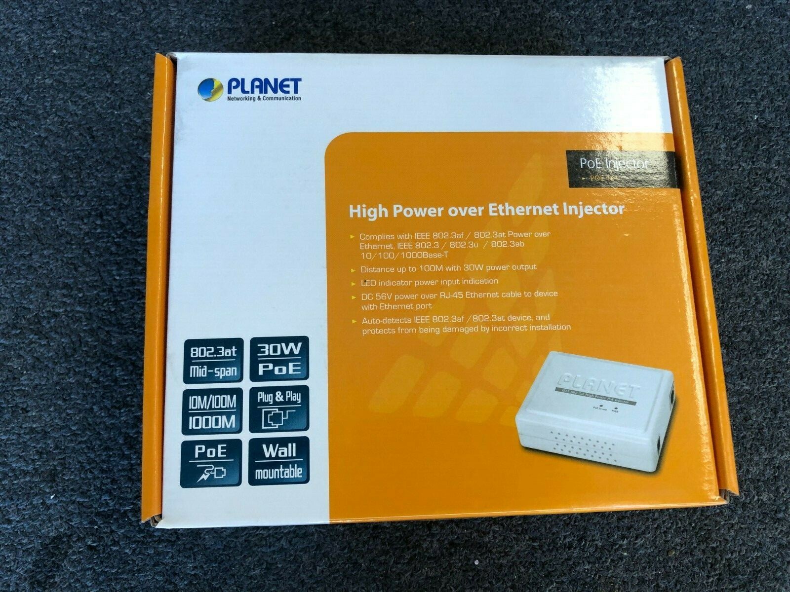 PLANET POE-161Power Over Ethernet Plus Splitter New