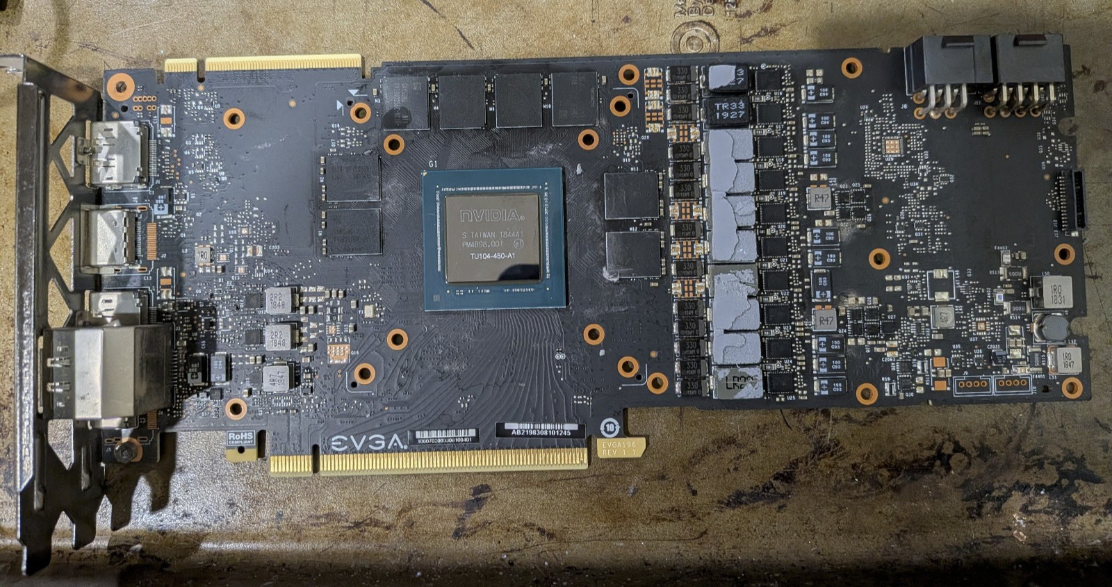 EVGA RTX 2080 Super 8GB Dead Core GDDR6 Donor VRAM Tested - PCB ONLY