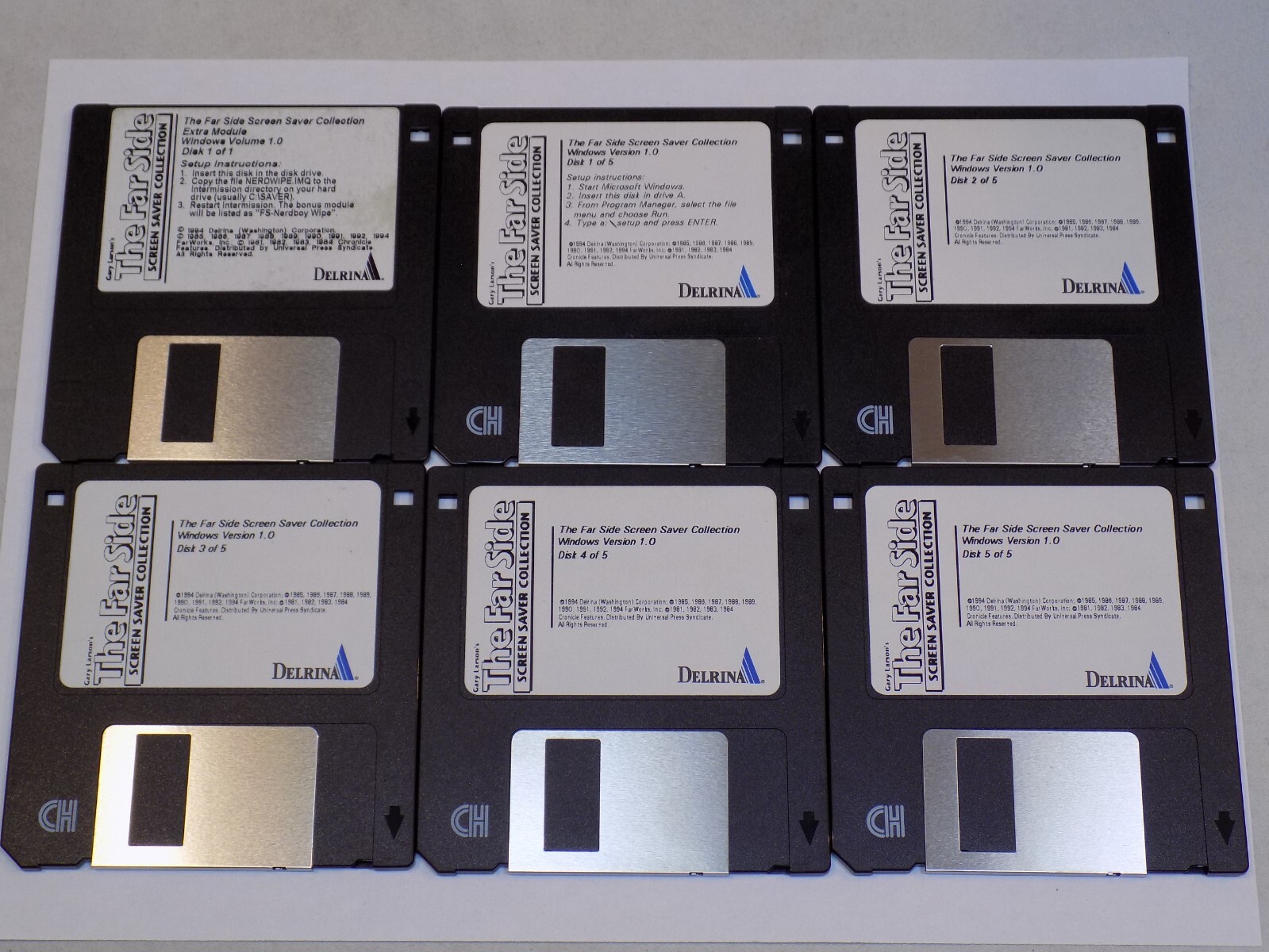 The Far Side Screen Saver Collection Set 3.5" Disk Delrina Windows 1 Gary Larson