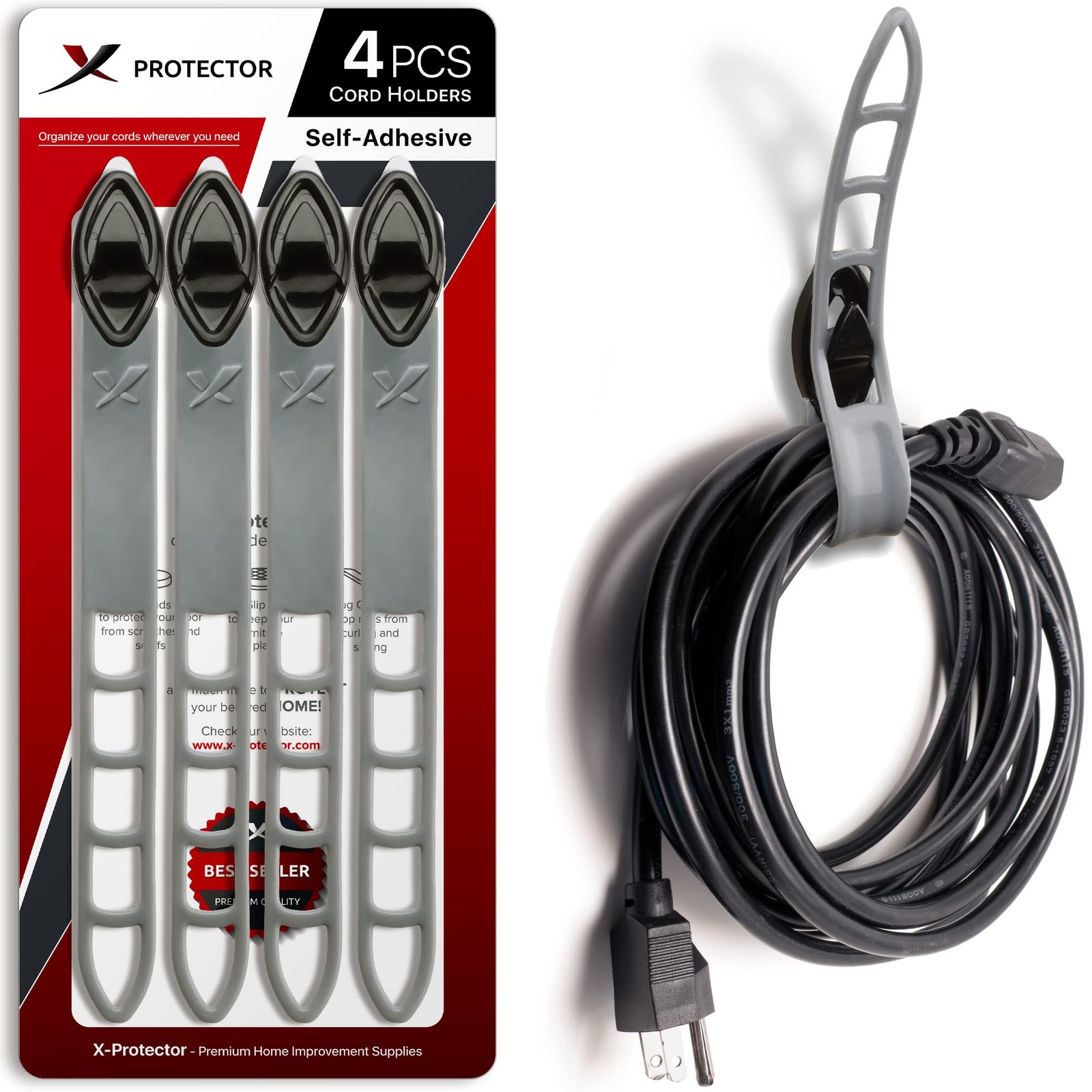 Extension Cord Holder - 4 PCS Self-Adhesive Cord Holder