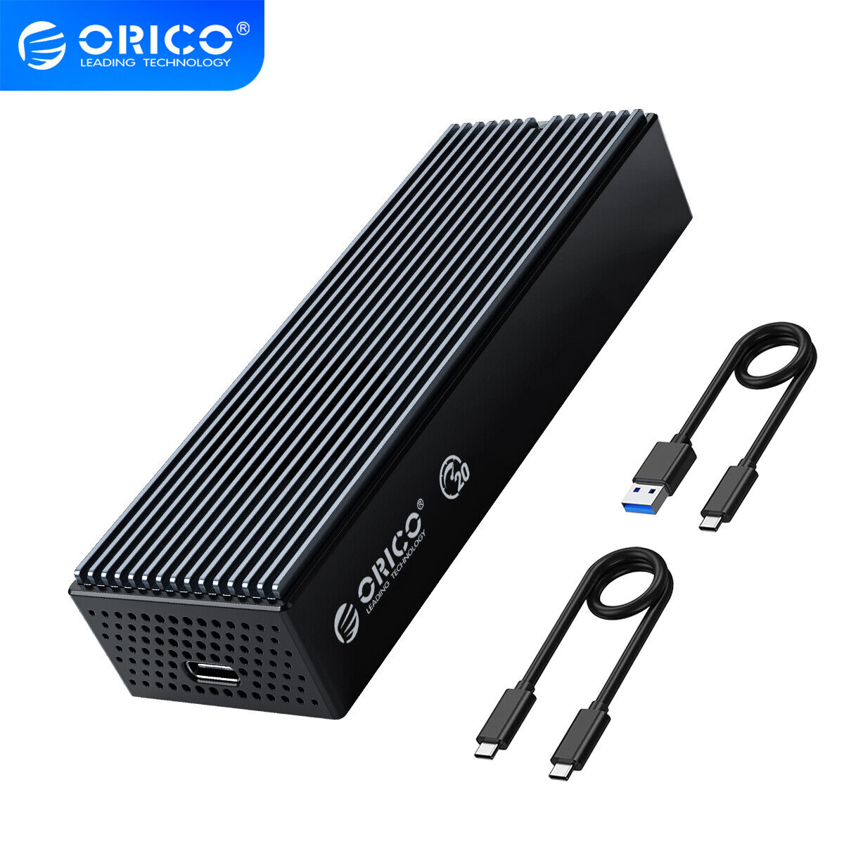 ORICO 20Gbps M.2 NVMe SSD Enclosure Built-in Cooling Fan USB3.2 Gen2 Type-C