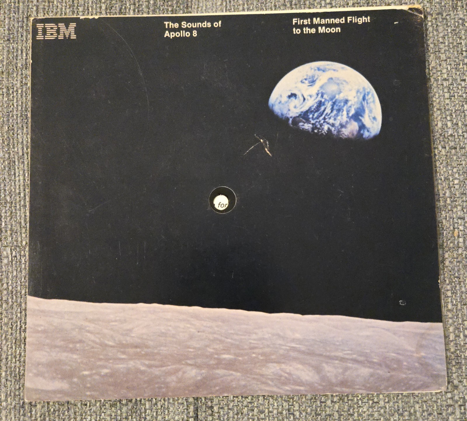 SOUNDS OF THE APOLLO 8 IBM Flexidisc Evatone Record Employee Issued with Letter