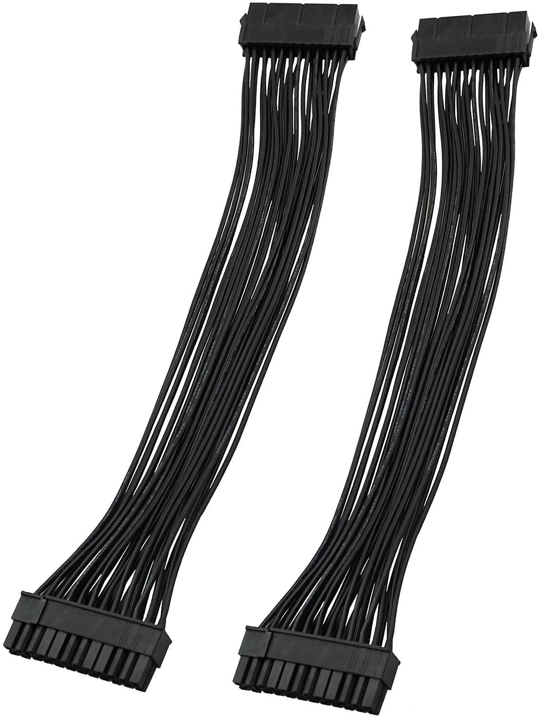 ATX Extension Cable 2PCS 12.6 inches / 32 cm ATX Motherboard 24 Pin Male to 24 P