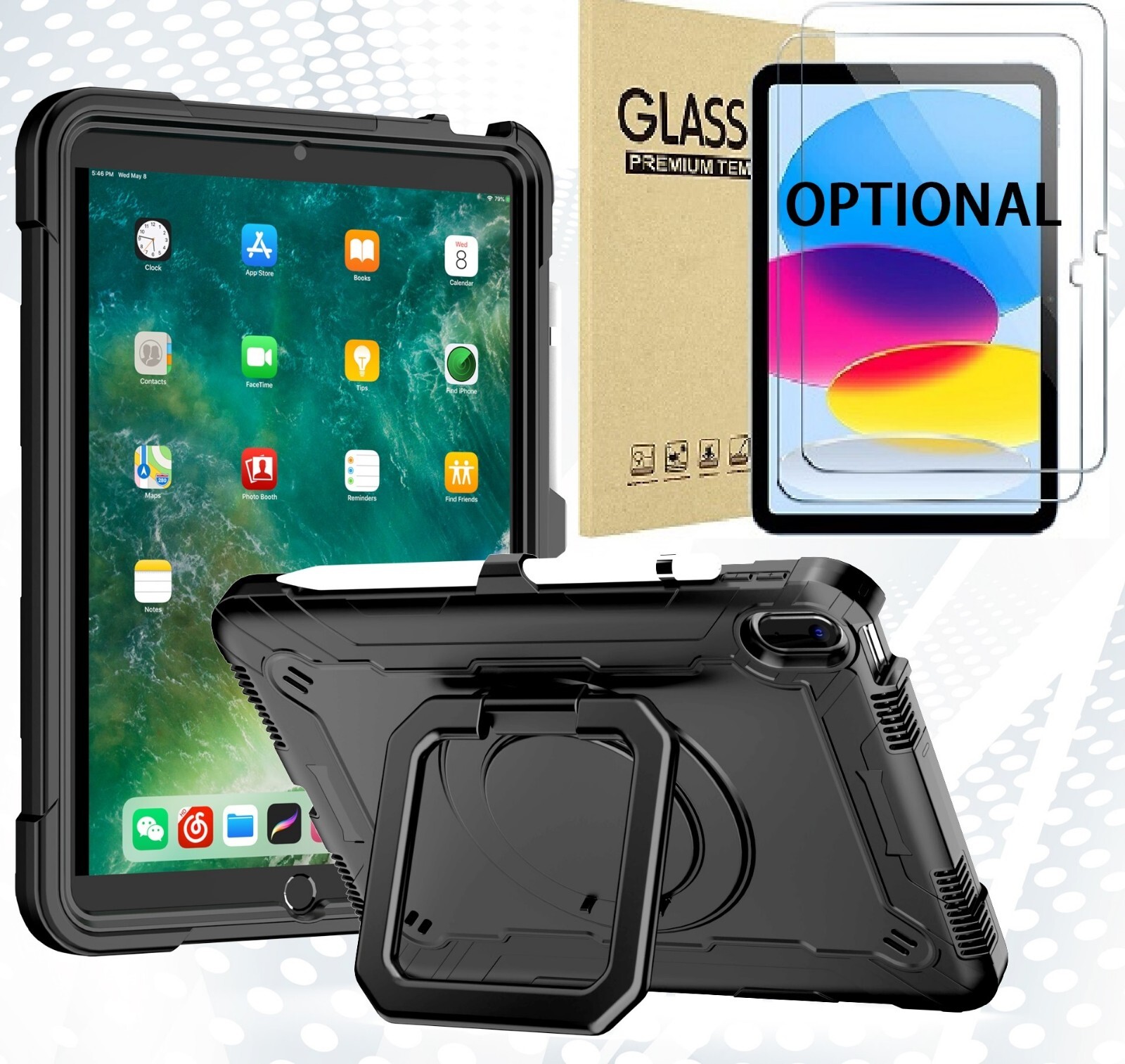 iPad 10th Generation Case 2022 10.9" Protective Heavy Duty Cover+ Shoulder Strap