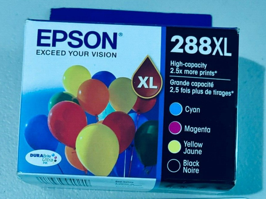 Genuine Epson T288XL BK/C/M/Y High Yield 4/Pack (T288XL-XCS) EXP 5/2025