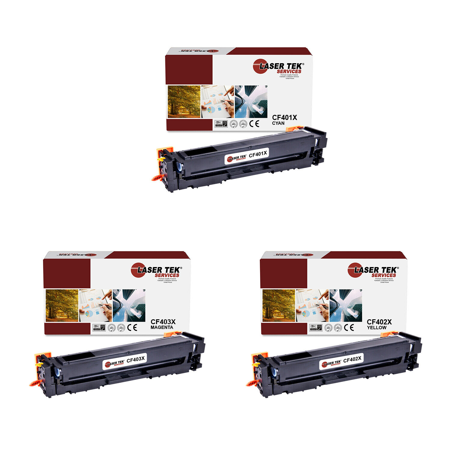 3Pk LTS 201X CMY HY Compatible for HP LaserJet Pro M252dw M252n MFP Toner