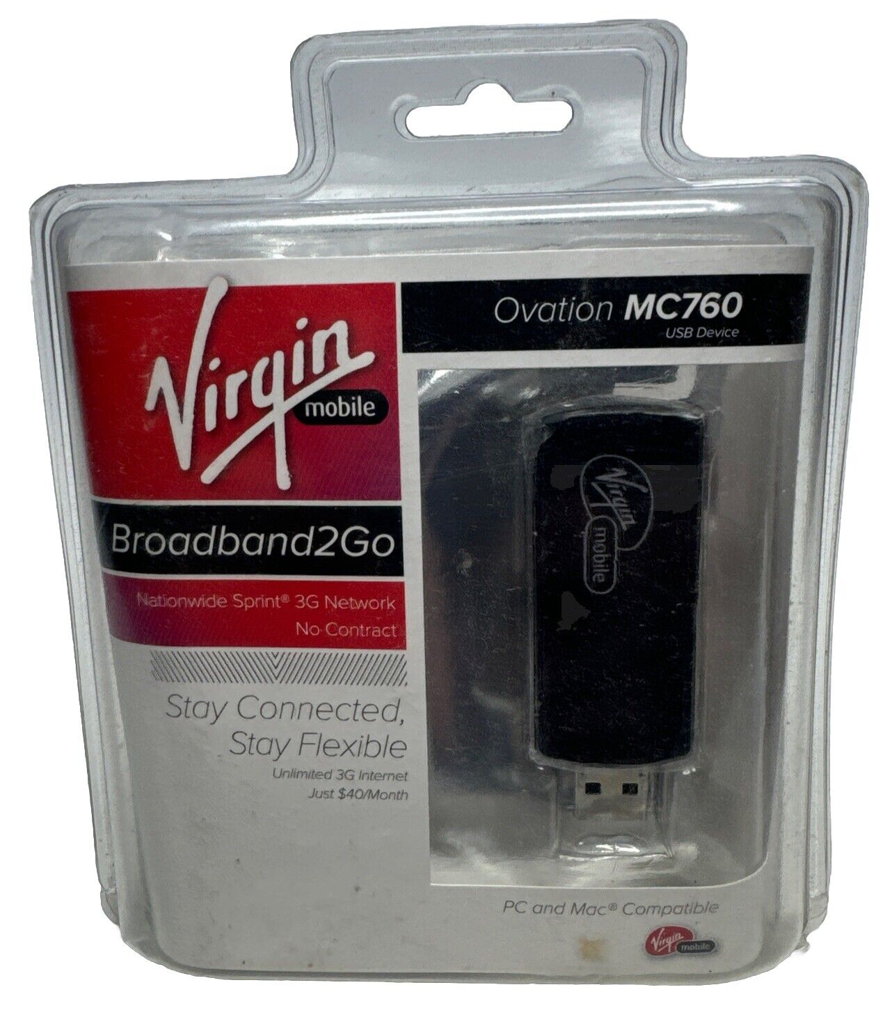 Virgin Mobile Ovation MC760 Broadband 2Go  New