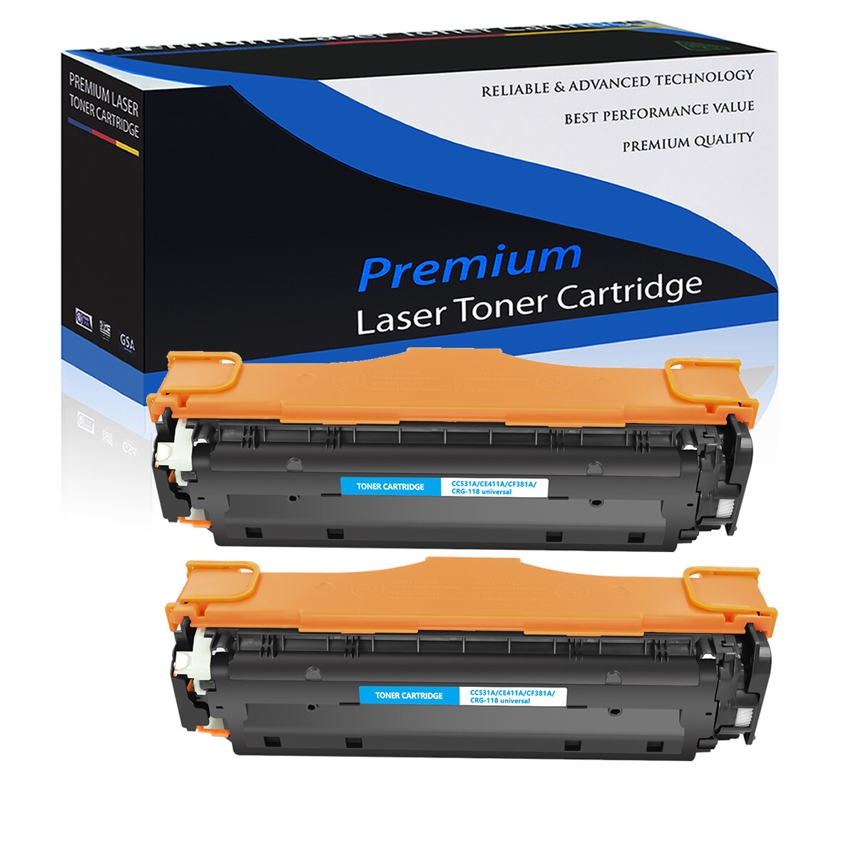 2PK CC531A 304A Cyan Toner Cartridge For HP LaserJet CP2025 CM2320 CM2320fxi