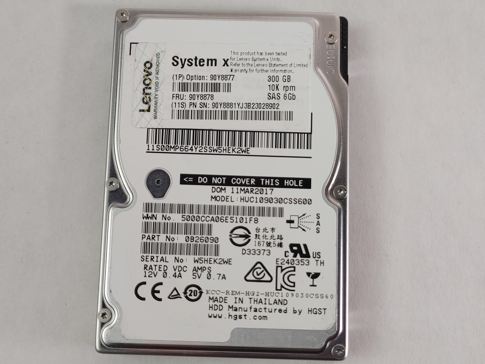 Hitachi Lenovo HUC109030CSS600 300 GB SAS 2 2.5 in Enterprise Drive
