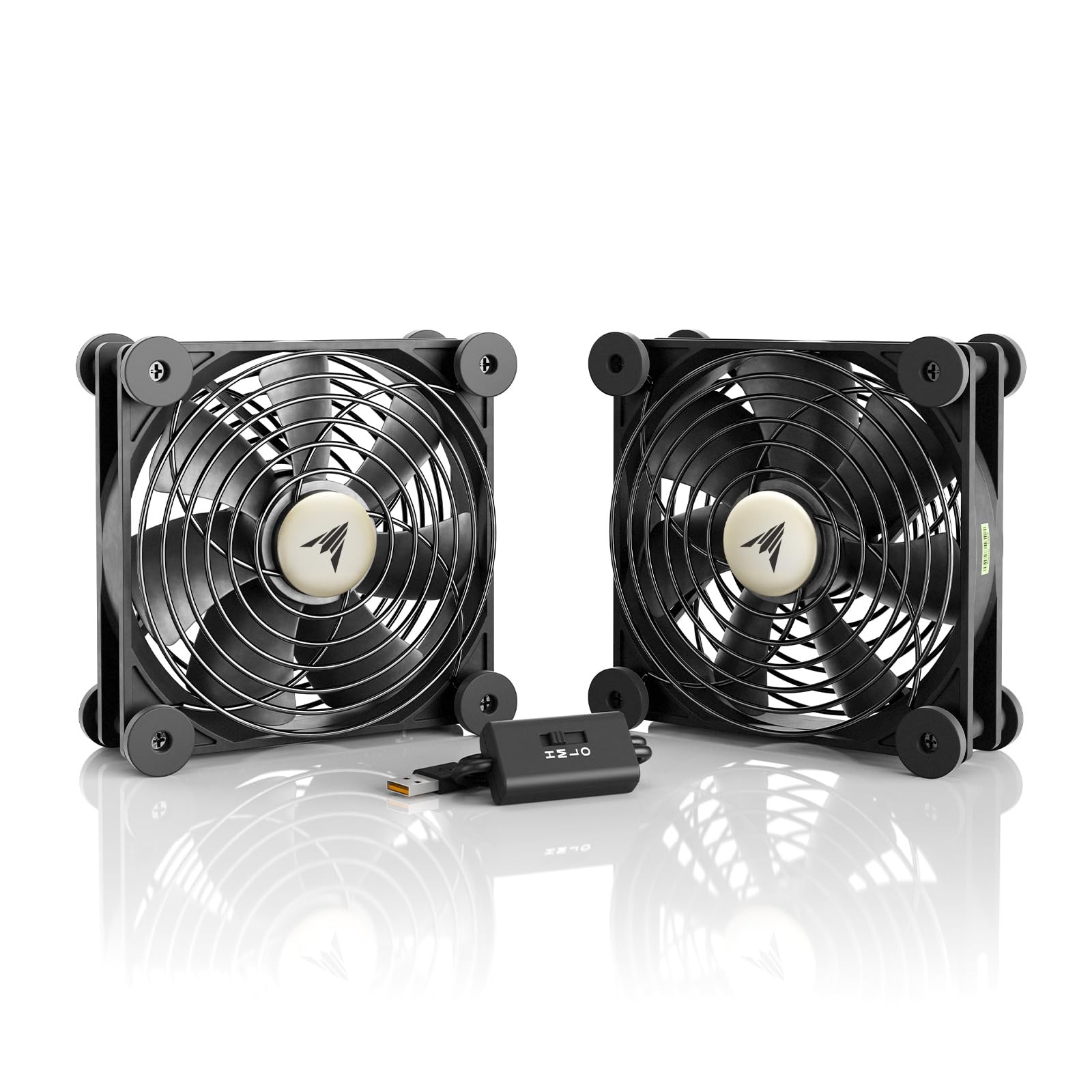 AC Infinity MULTIFAN S7, Ultra-Quiet Dual 120mm USB Fan w/ 120 mm, Black