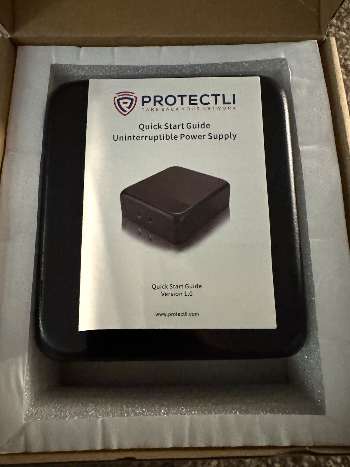 Uninterruptible Power Supply (UPS) Protectli Black w Quick Start Guide Brand New