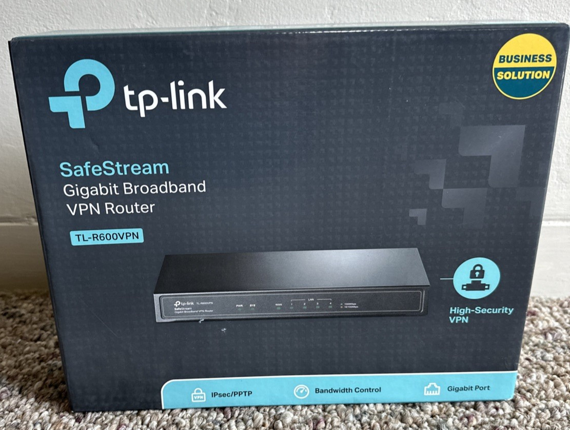 TP-Link TL-R600VPN SafeStream Gigabit Broadband VPN Router - UnSealed NEW