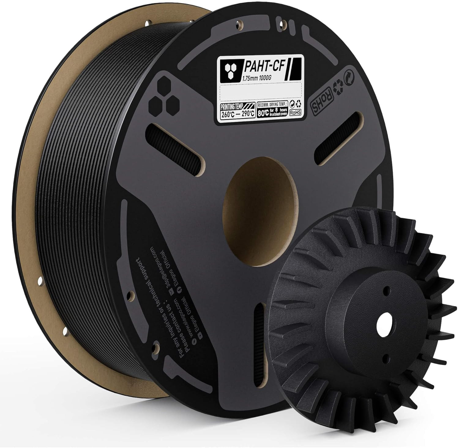 Carbon Fiber PAHT 3D Printing Filament 1.75mm Black, 1KG, High Temp, High Streng