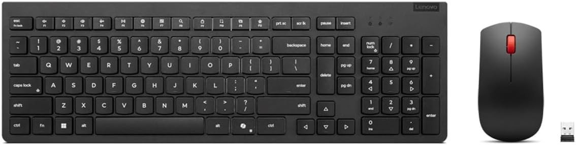Lenovo - 4X31R64453 - Essential Wireless Combo Keyboard & Mouse - Black