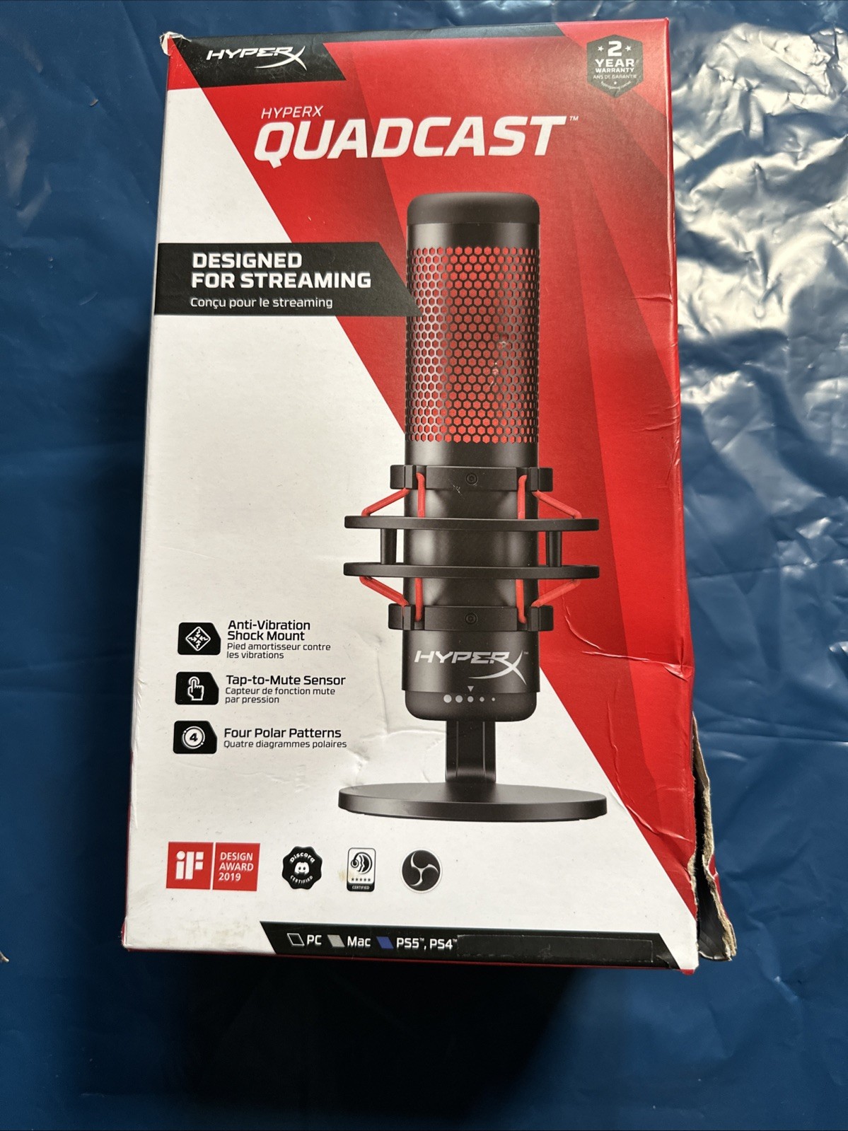 HyperX HP QuadCast Rouge - Damage Packaging