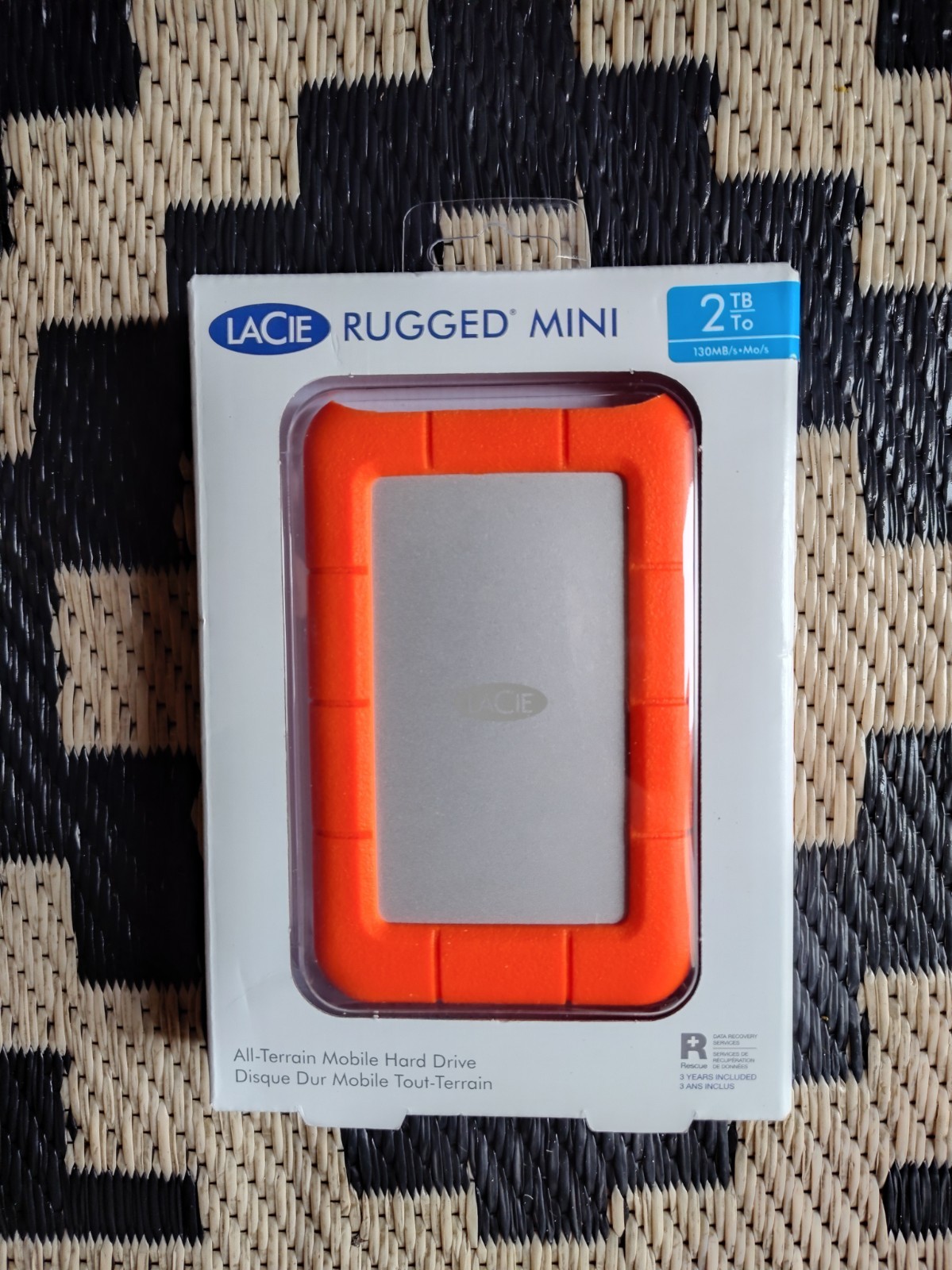 LaCie LAC9000298 Rugged Mini 2TB External Hard Drive - Orange