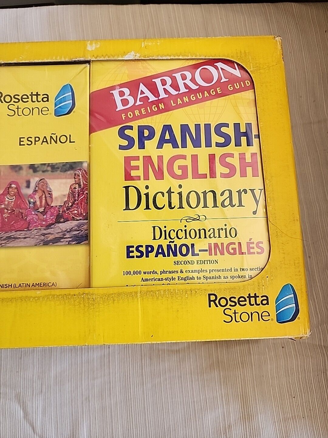 New Rosetta Stone Español Spanish Level 1-5 Boxed Set w/ Barron's Dictionary