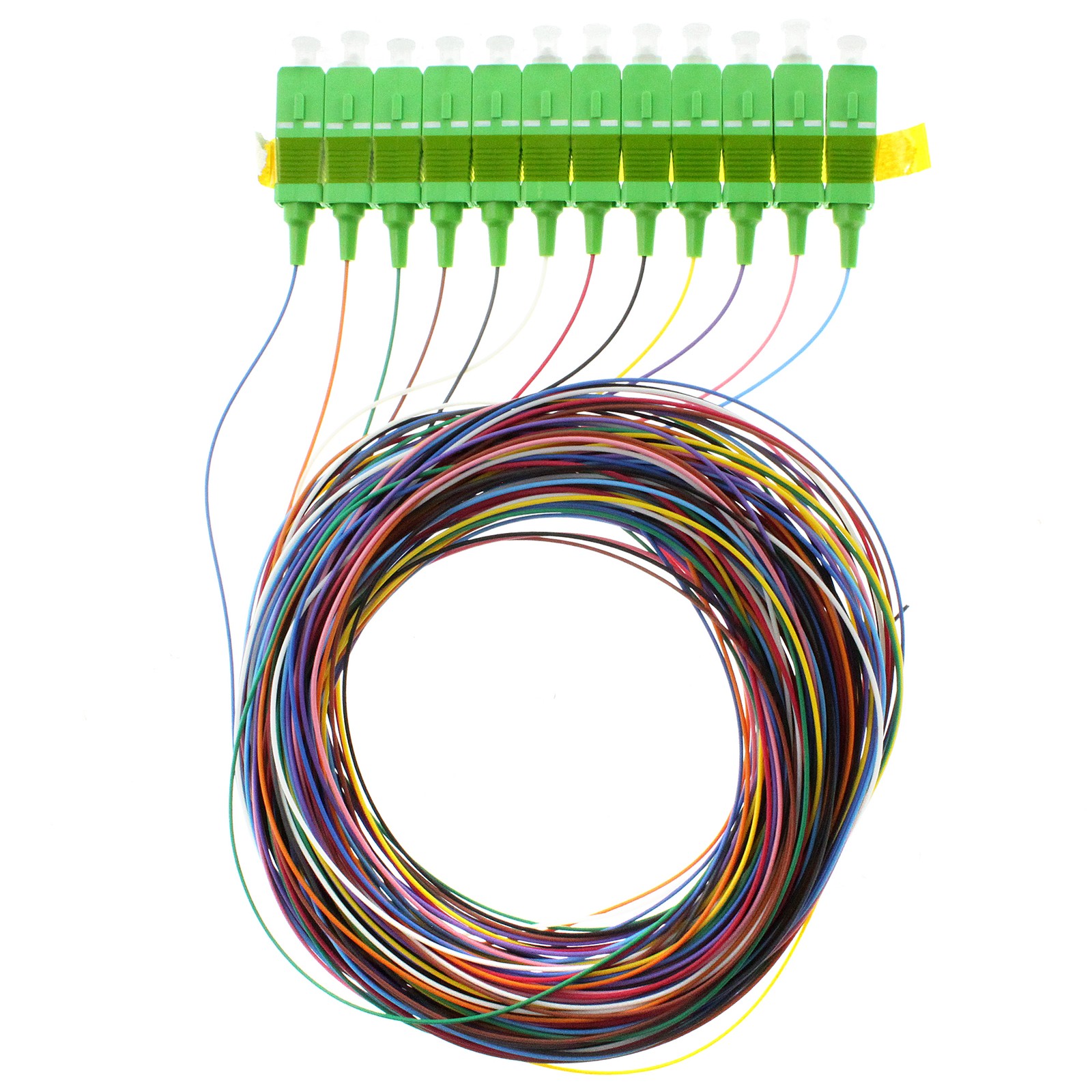FIS FIBER INSTRUMENT SALES SP12SCAPC 12 FIBER 9/125 3 METER SM PIGTAIL FAN KIT