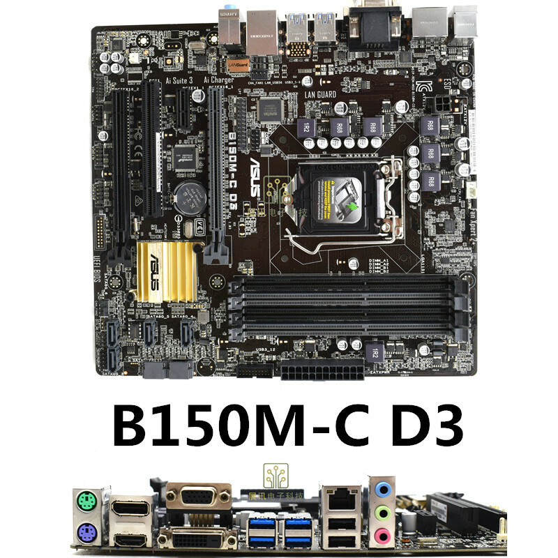 For ASUS B150M-C D3 Motherboard LGA1151 DDR3 Mainboard