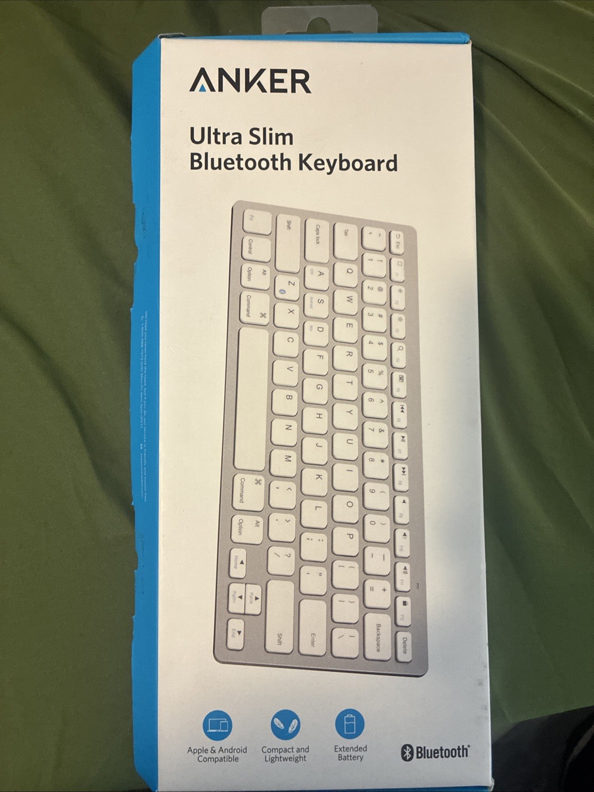 Anker Ultra Compact Slim Profile Bluetooth Keyboard, Silver Lightweight 