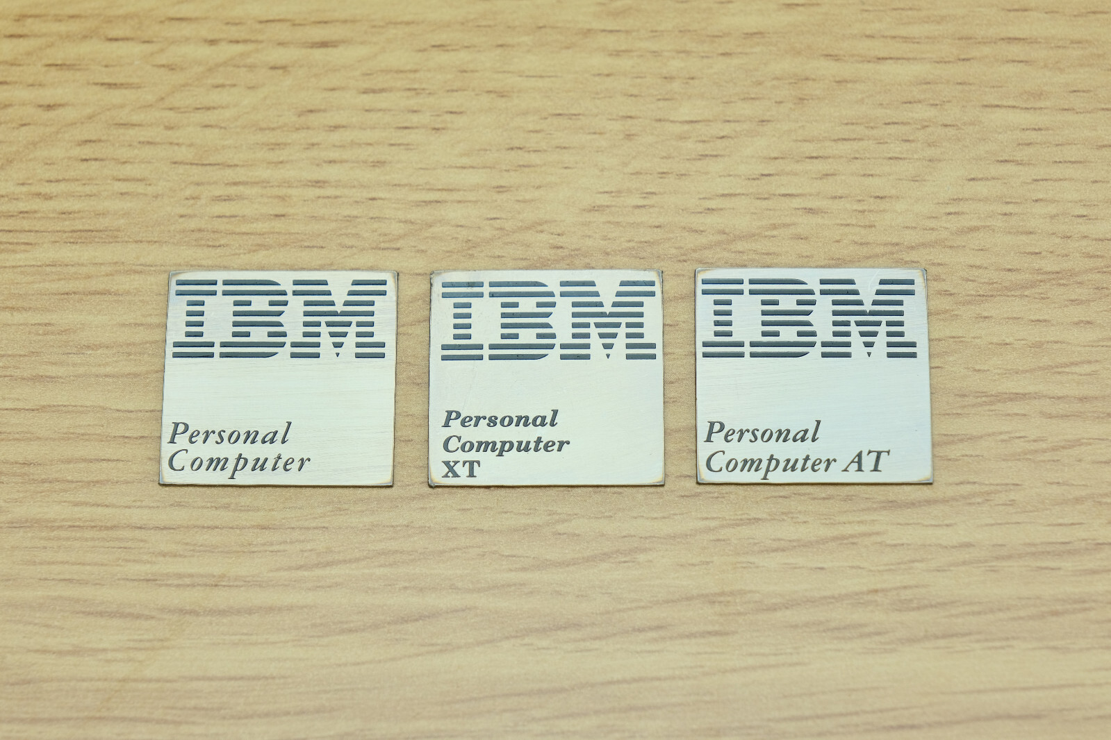 IBM Personal Computer XT AT Reproduction Case Badges Brushed Stainless Retro PC
