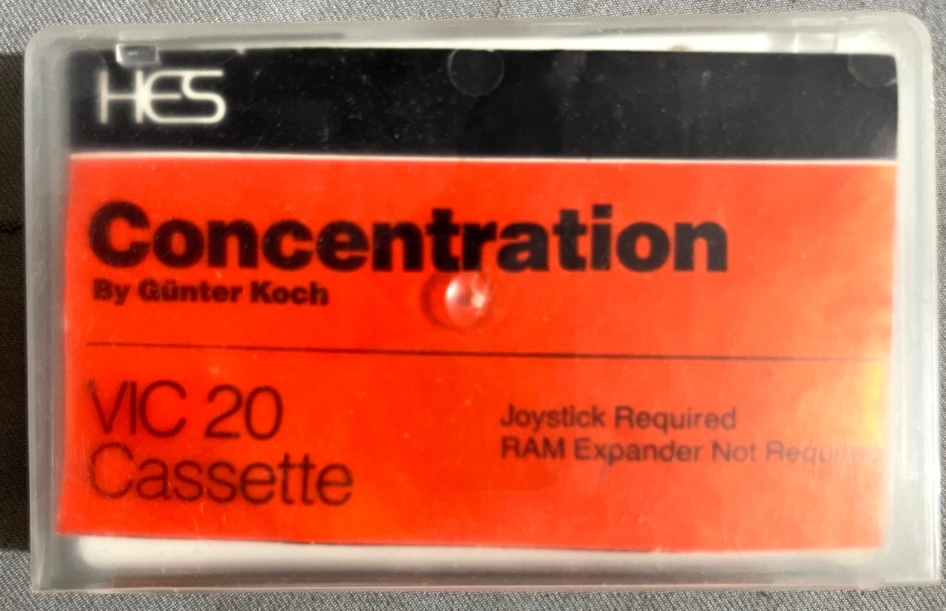 Concentration Cassette VIC-20  GÜNTHER KOCH Human Engineered Software 1982