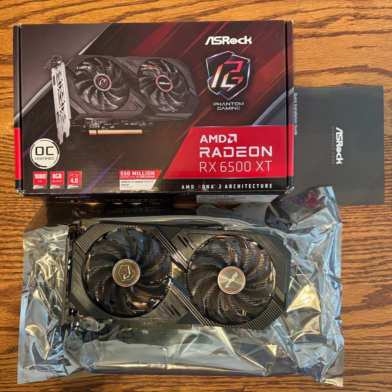 ASRock AMD RX 6500 XT PC GFX Card 8 GB VRAM RDNA 2-USED Includes Box Free S&H