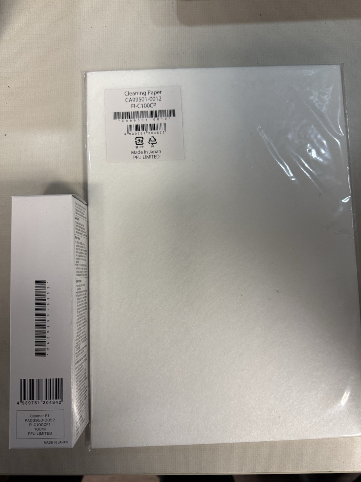 PFU LIMITED Cleaning Paper CA99501-0012 and F1  Cleaner