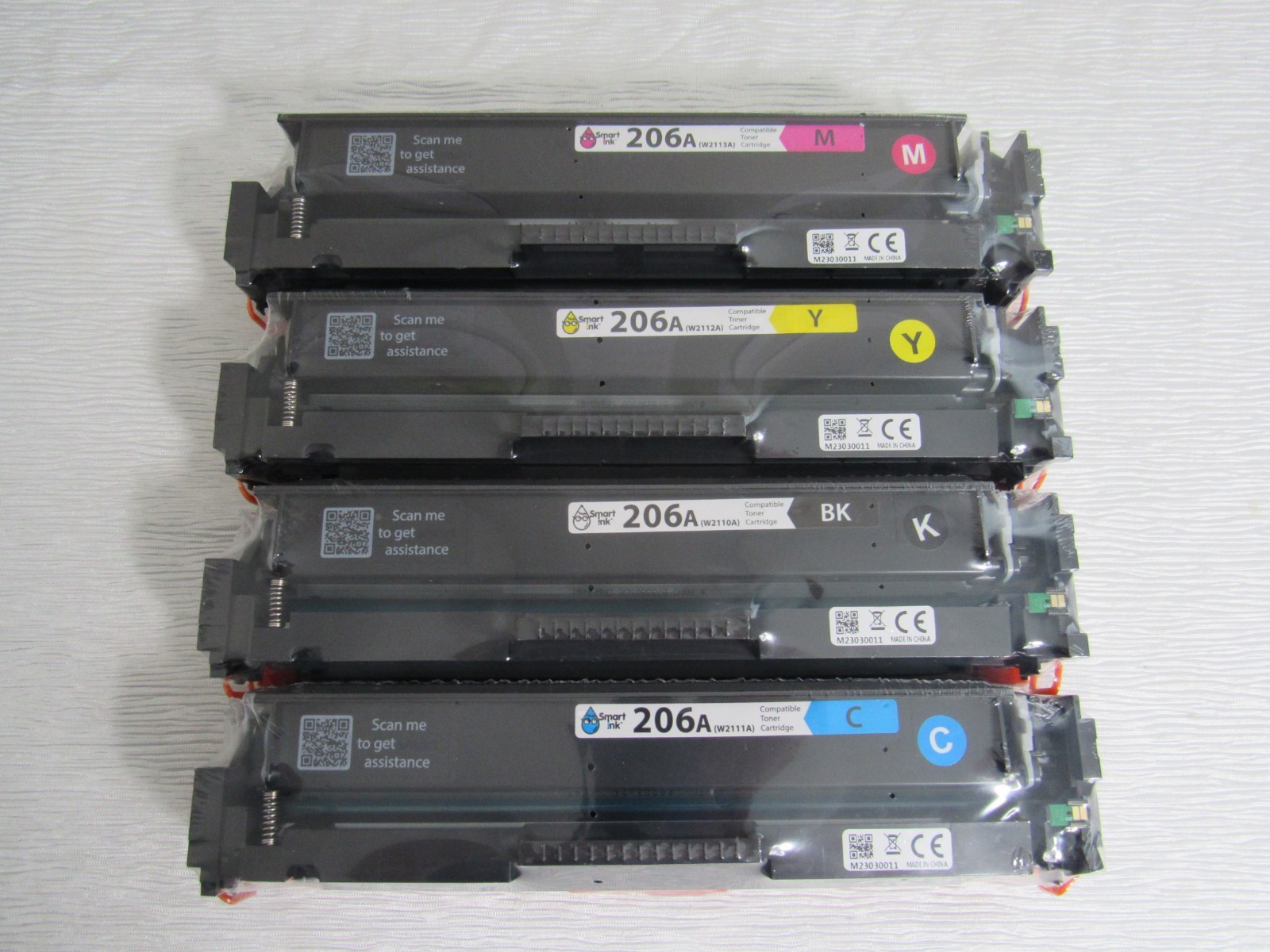 Bundle of 4 Smart Ink 206A Compatible Chipped Toner Cartridges