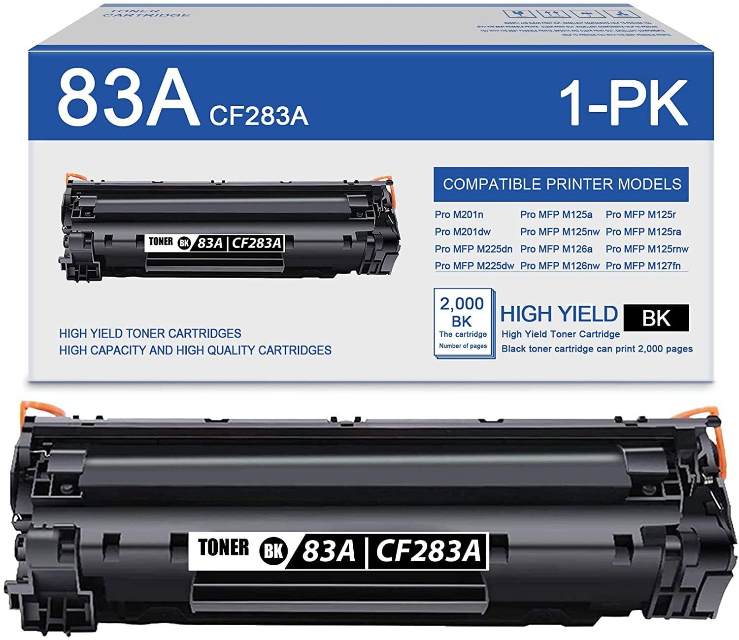 1X CF283A High Yield Toner For HP 83A LaserJet Pro M127fn M127fw M125nw M225dn