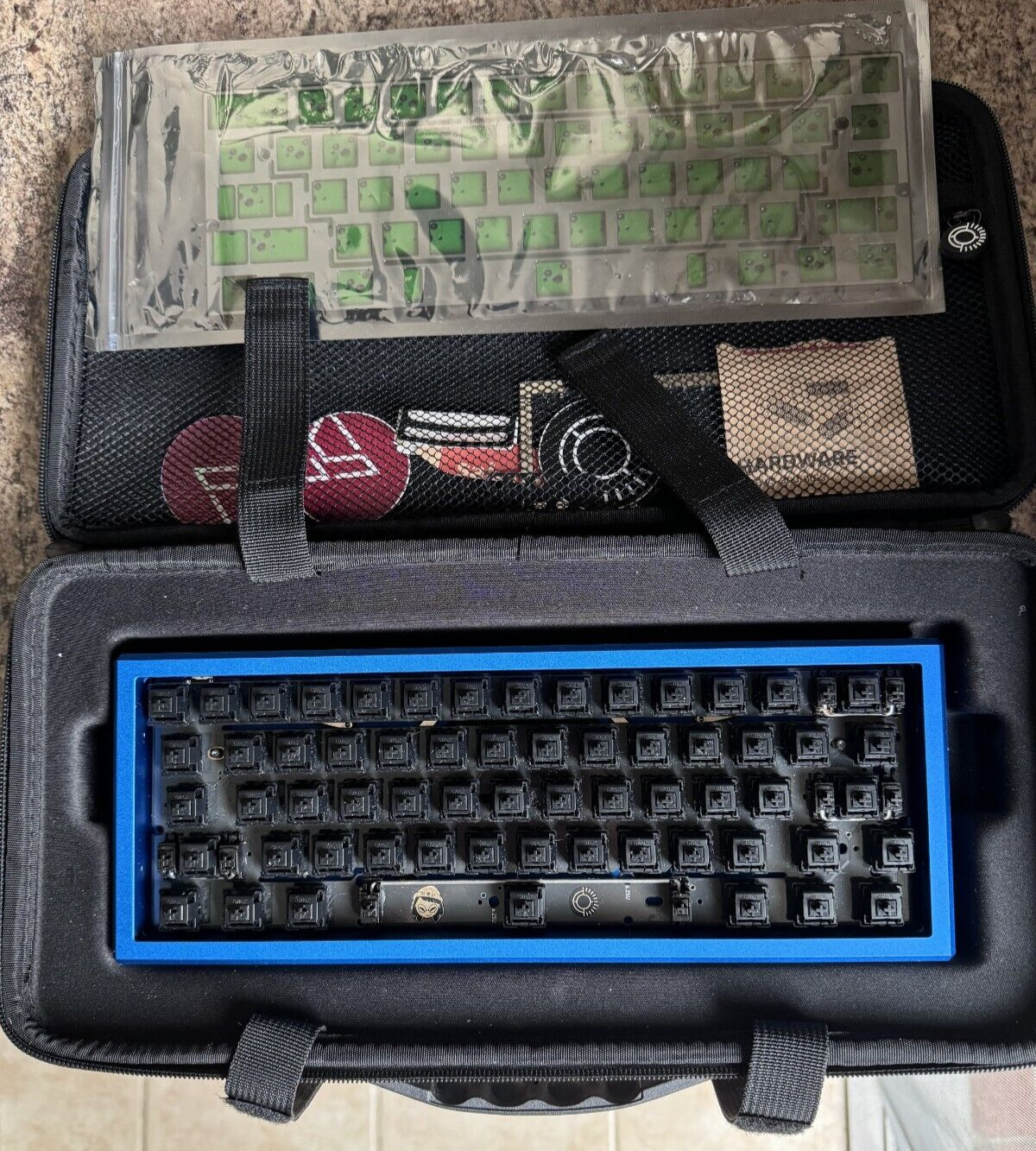 Blue Custom 60% Keyboard Kit, Salvation by wilba.tech Plateless with JWK Blacks