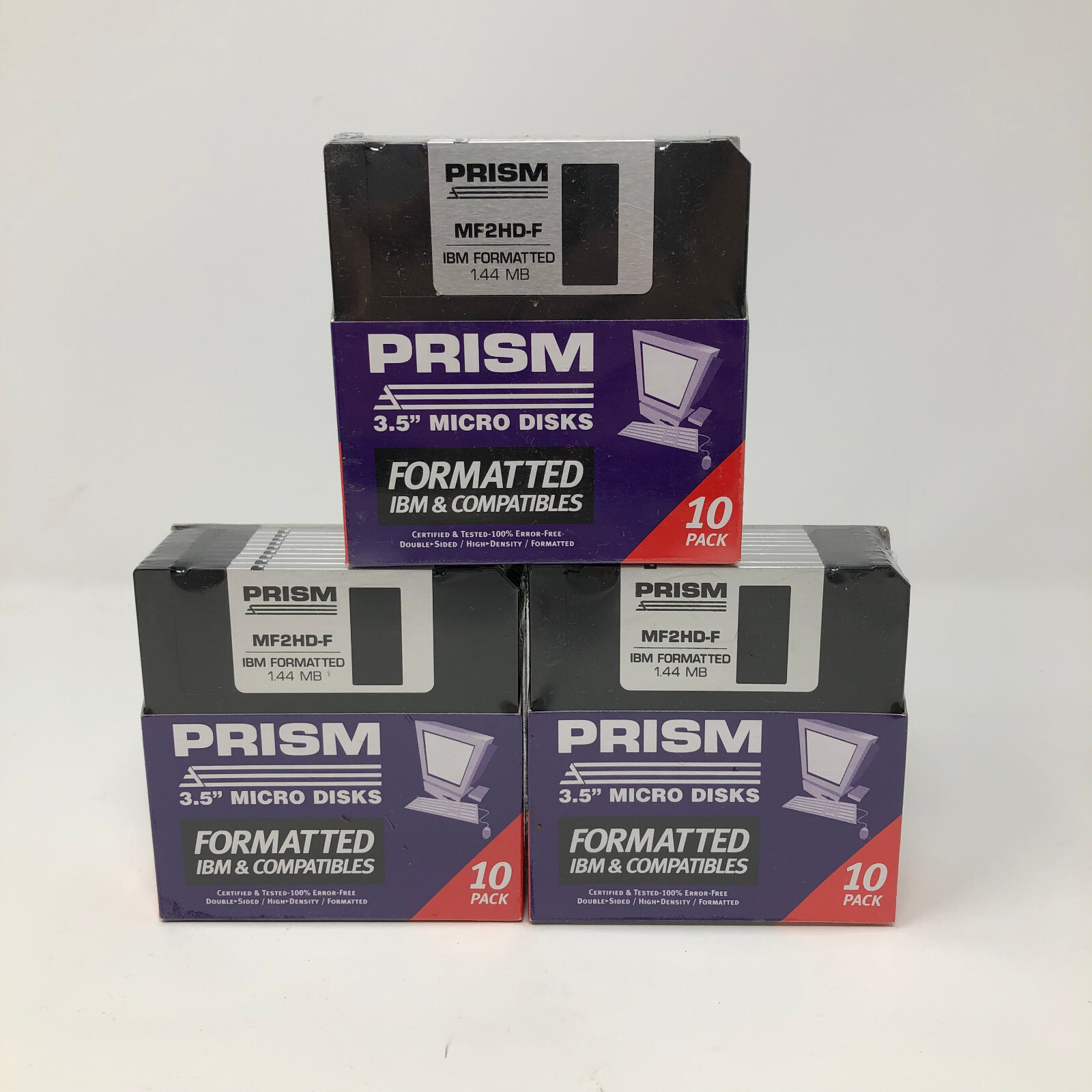 30 Prism 3.5 inch Micro Disks Floppy Disks NEW SEALED 3 Boxes of 10 NOS IBM