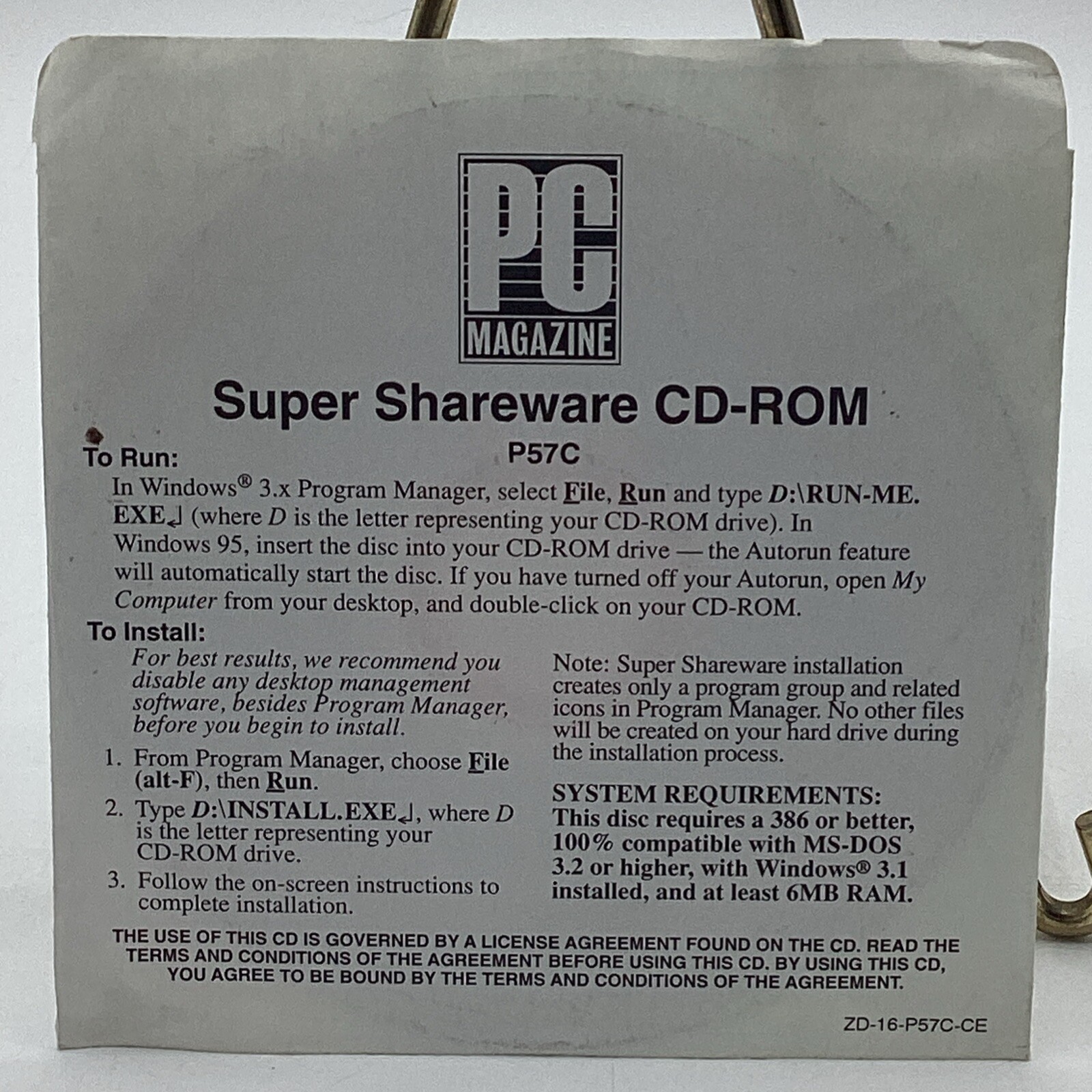 1997 PC Magazine Extra Super Shareware CD-ROM P57C Windows 3.1+ Program Manager