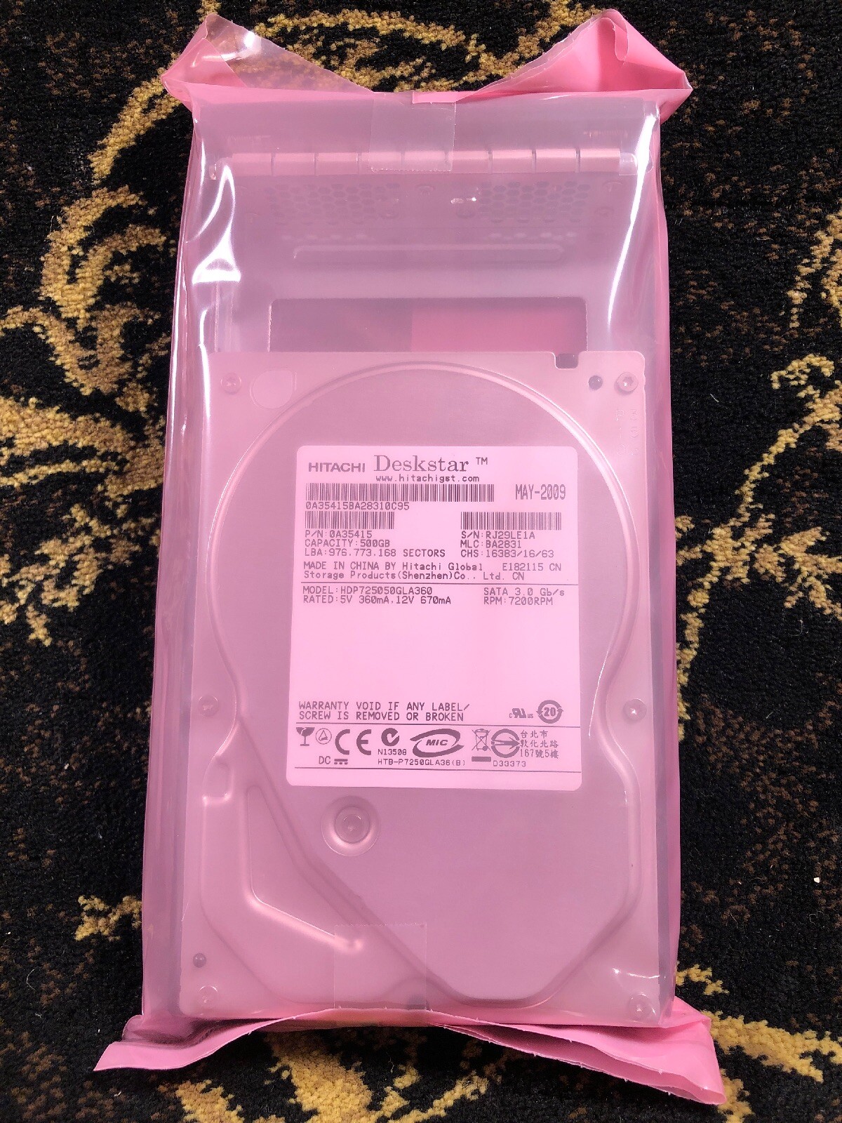 Hitachi Deskstar HDP725050GLA360, 7200RPM, 3.0Gp/s, 500GB SATA 3.5" HDD