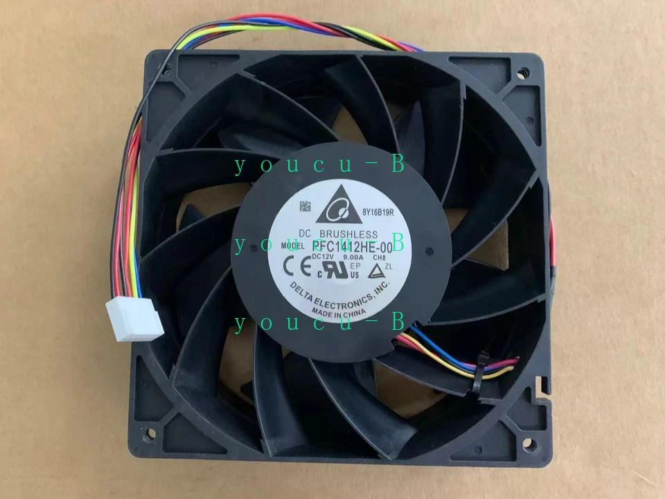 1PCS NEW Delta PFC1412HE-00 4Pin 12V 9.00A 140*140*38mm 14CM Cooling Fan