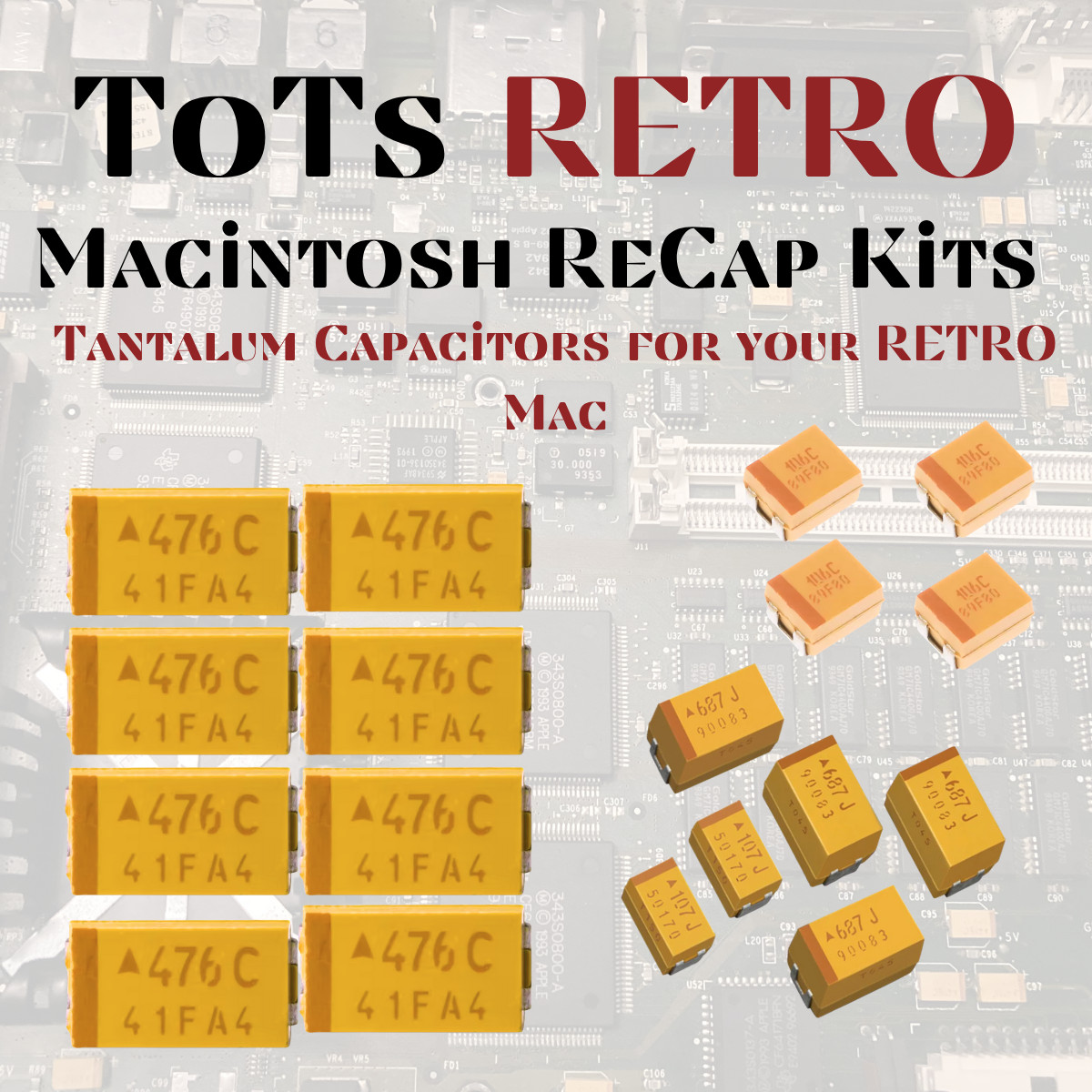 Apple Macintosh Classic - Logic Board Capacitor Kit